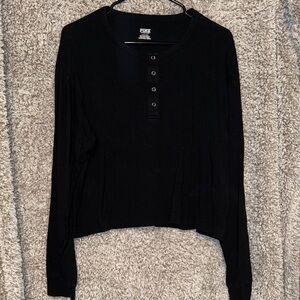 PINK Cropped Long Sleeve Shirt